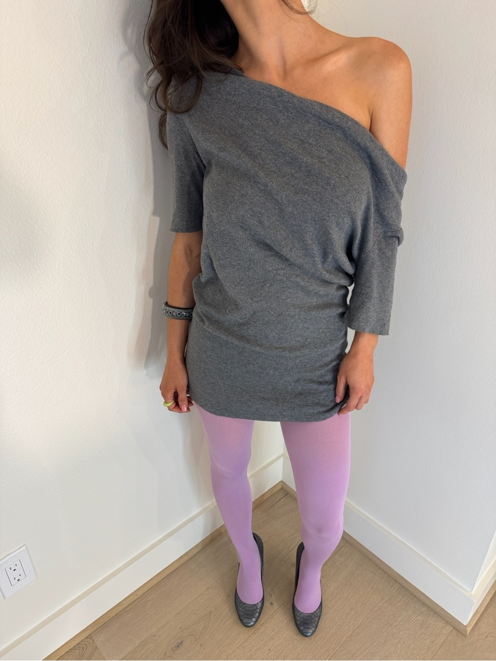 Express One-Shoulder Gray Mini Dress